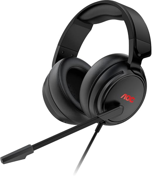 Headset Gamer AOC GH100, Drivers 50mm Neodímio, Áudio 3D, Microfone Integrado, Conector P2 3.5mm, Almofadas Couro Sintético com Espuma