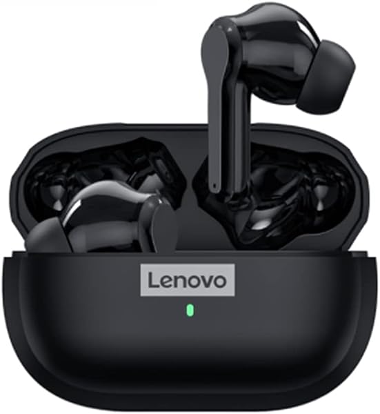 Lenovo LP1S TWS Bluetooth 5.0 Fone de ouvido com redução de ruído intra-auricular HIFI Low Tone Touch Stereo Headset sem fio para smartphone (preto)